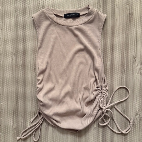 Gypsy Rose Tops - Gypsy Rose Lace Up Side Ties Cut Out Tank Top